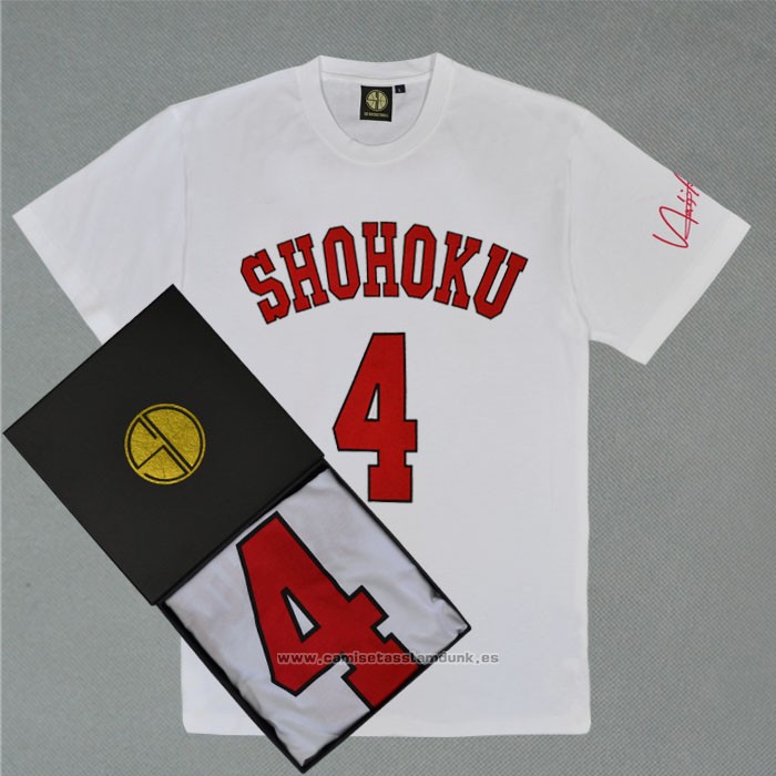 Shohoku Akagi 4 Camiseta Corta Blanco